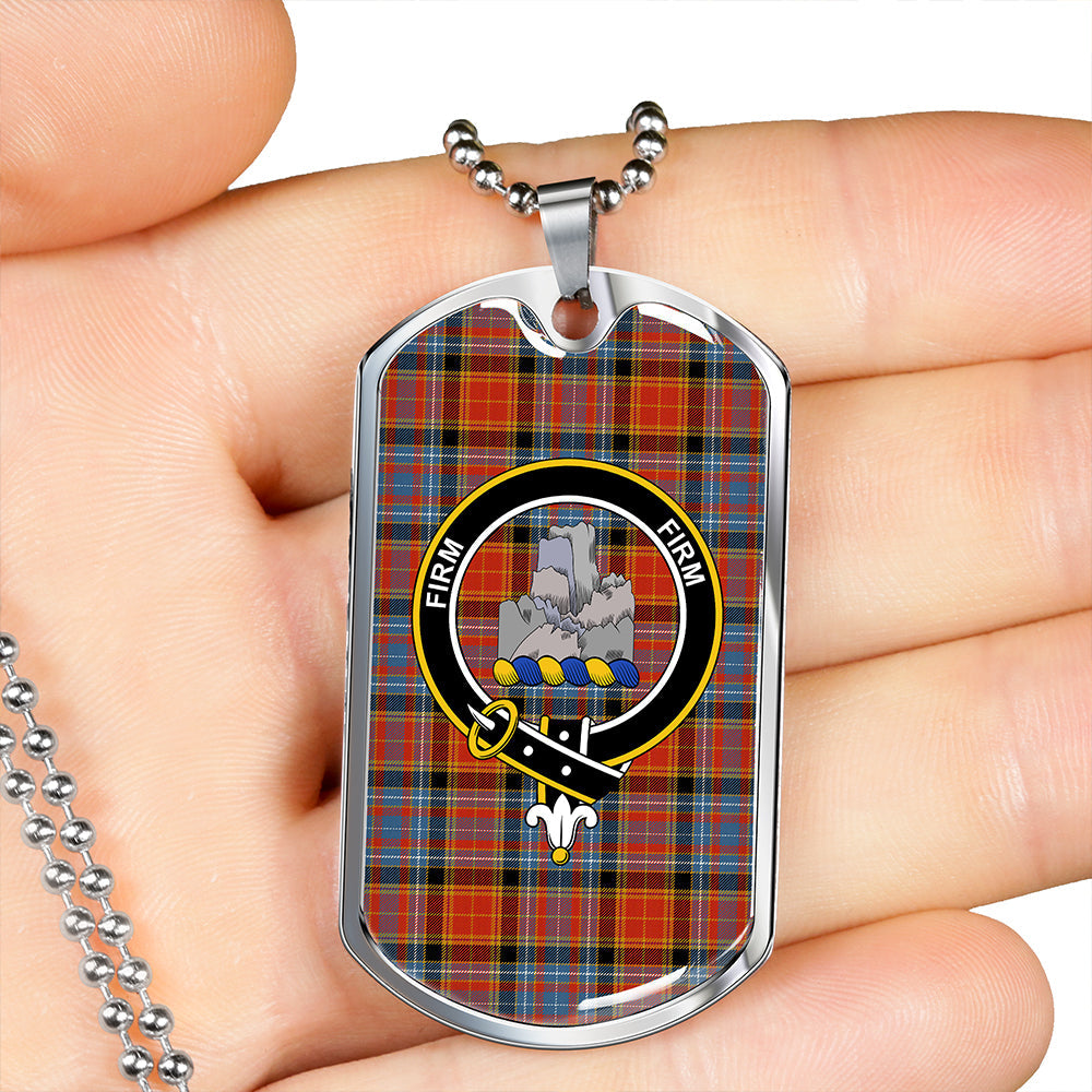 Dalrymple of Castleton Ancient Clan Badge Classic Tartan Dog Tag Necklace