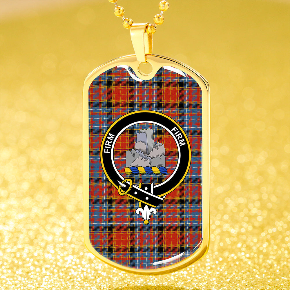 Dalrymple of Castleton Ancient Clan Badge Classic Tartan Dog Tag Necklace