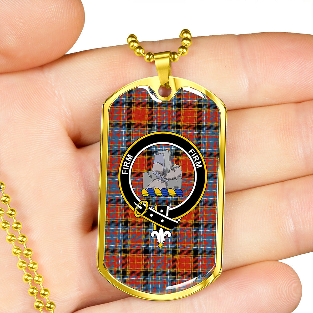 Dalrymple of Castleton Ancient Clan Badge Classic Tartan Dog Tag Necklace