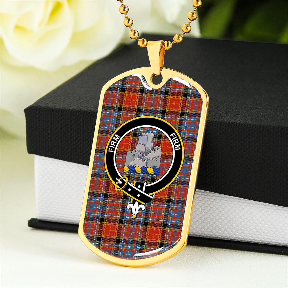 Dalrymple of Castleton Ancient Clan Badge Classic Tartan Dog Tag Necklace