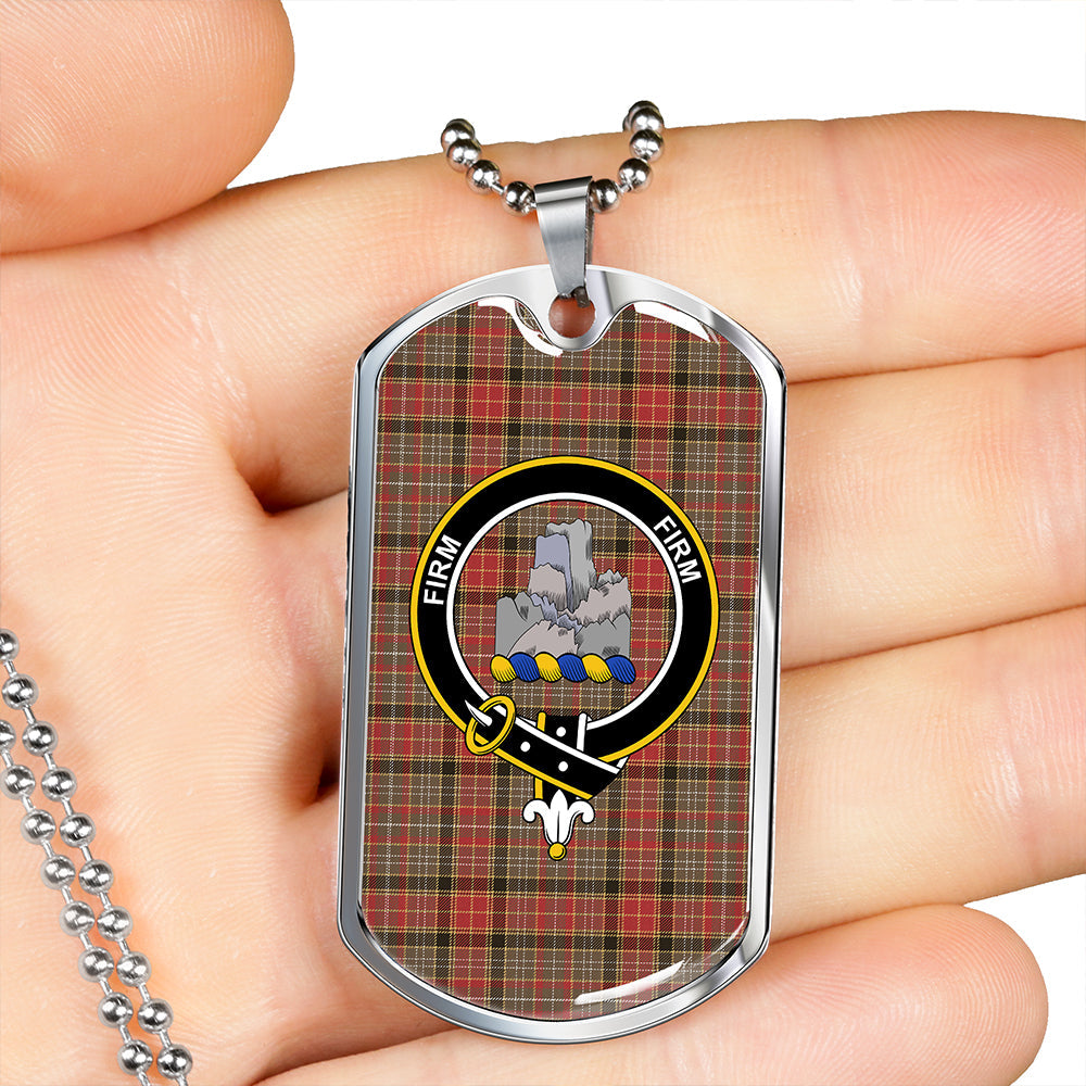 Dalrymple of Castleton #2 Weathered Clan Badge Classic Tartan Dog Tag Necklace
