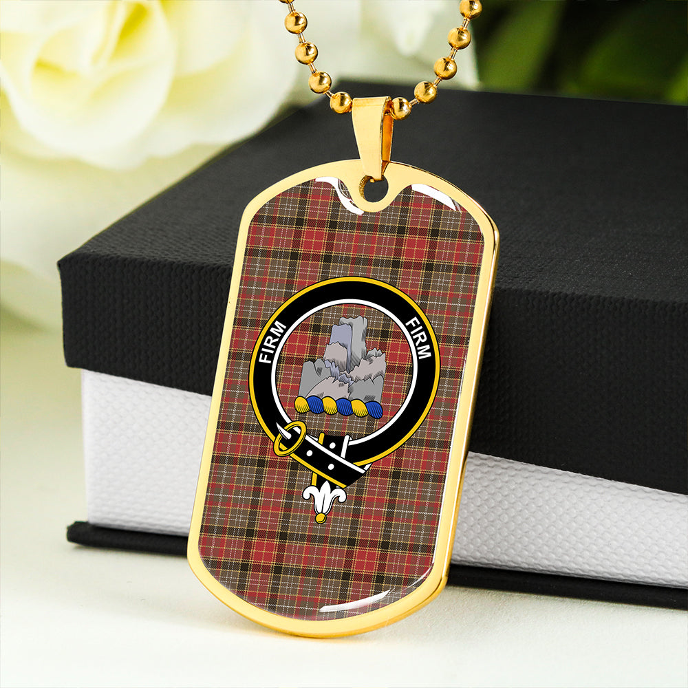 Dalrymple of Castleton #2 Weathered Clan Badge Classic Tartan Dog Tag Necklace