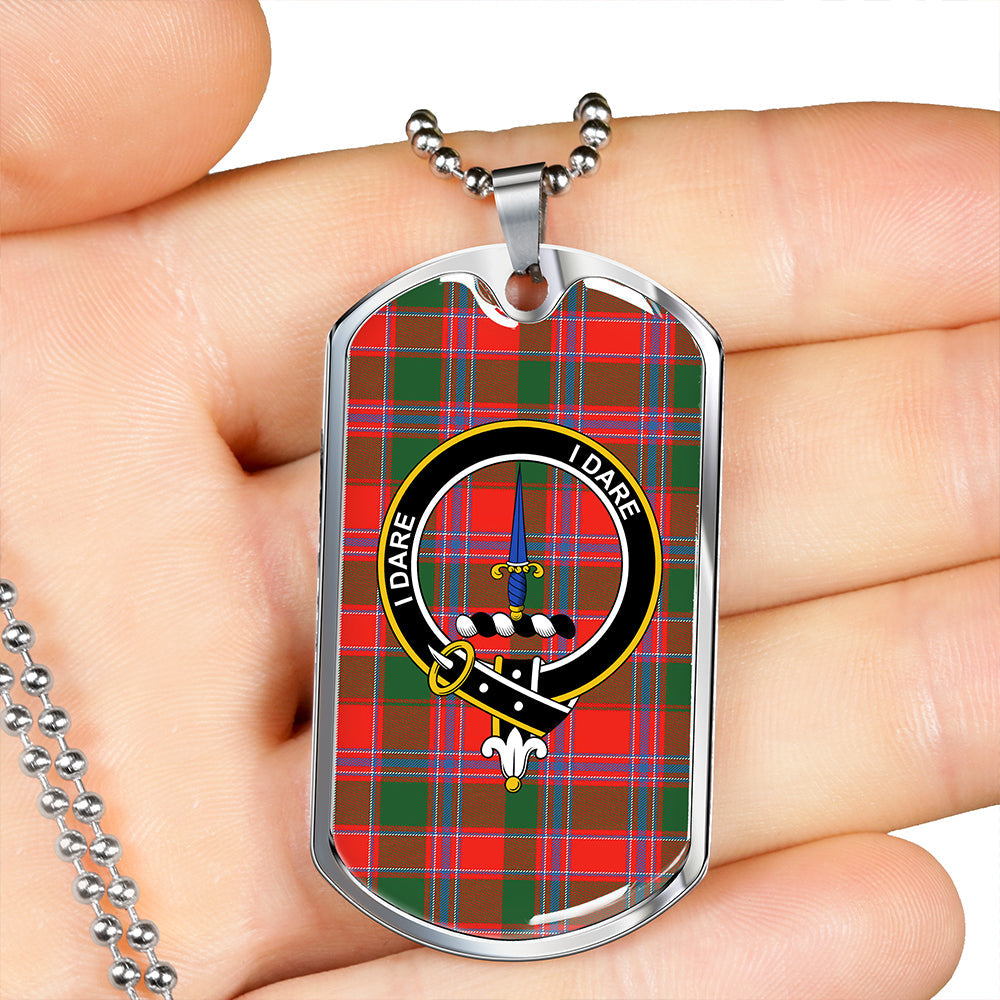 Dalzell  Clan Badge Classic Tartan Dog Tag Necklace
