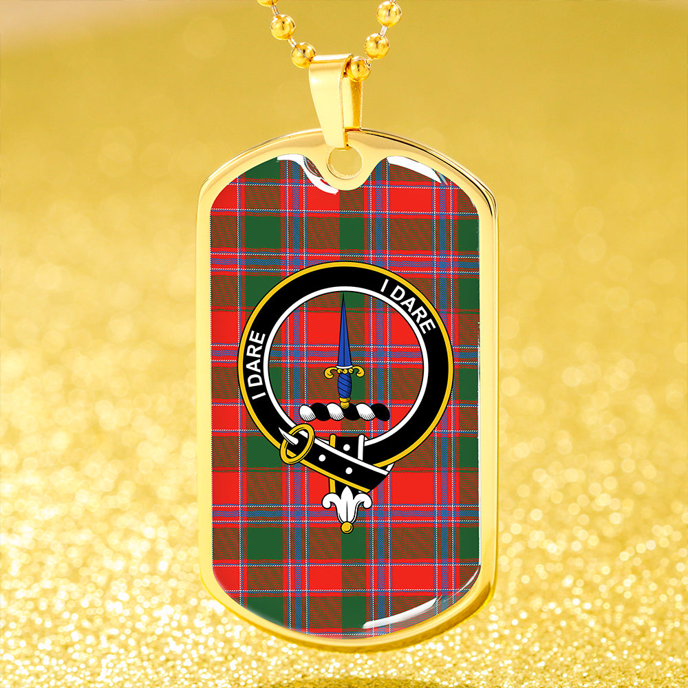 Dalzell  Clan Badge Classic Tartan Dog Tag Necklace