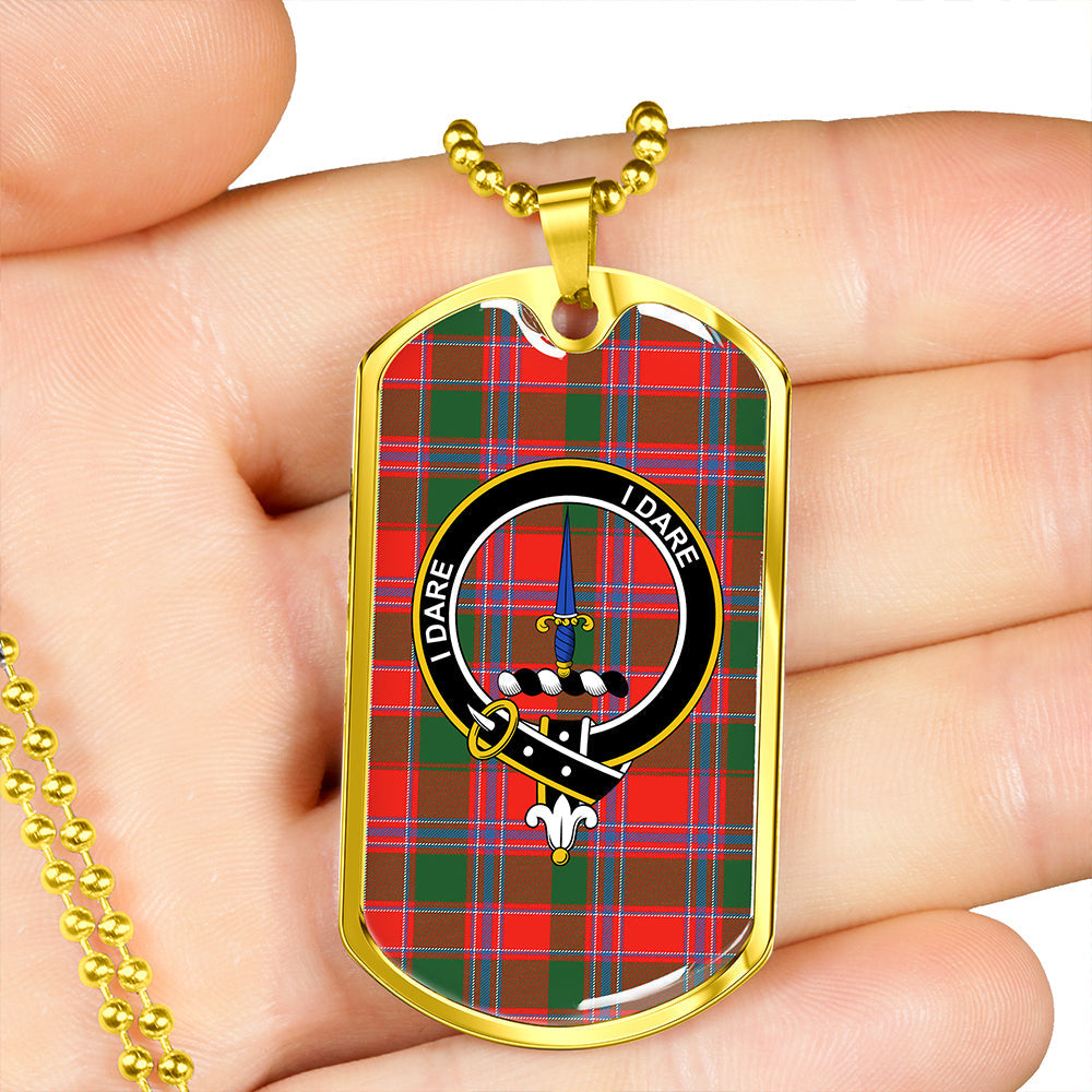Dalzell  Clan Badge Classic Tartan Dog Tag Necklace