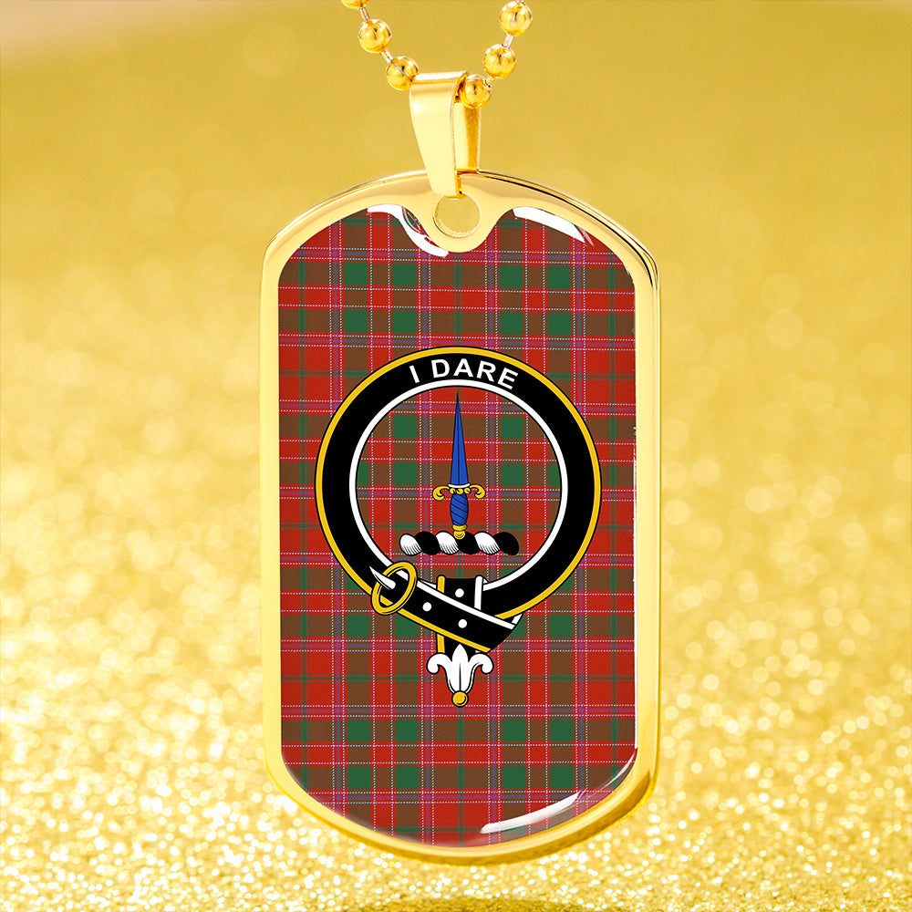 Dalziel Ancient Clan Badge Classic Tartan Dog Tag Necklace