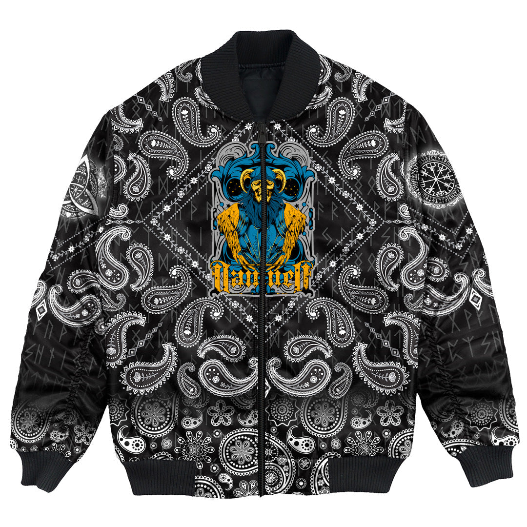 Viking Bomber Jacket Damned with Bandana Paisley Style