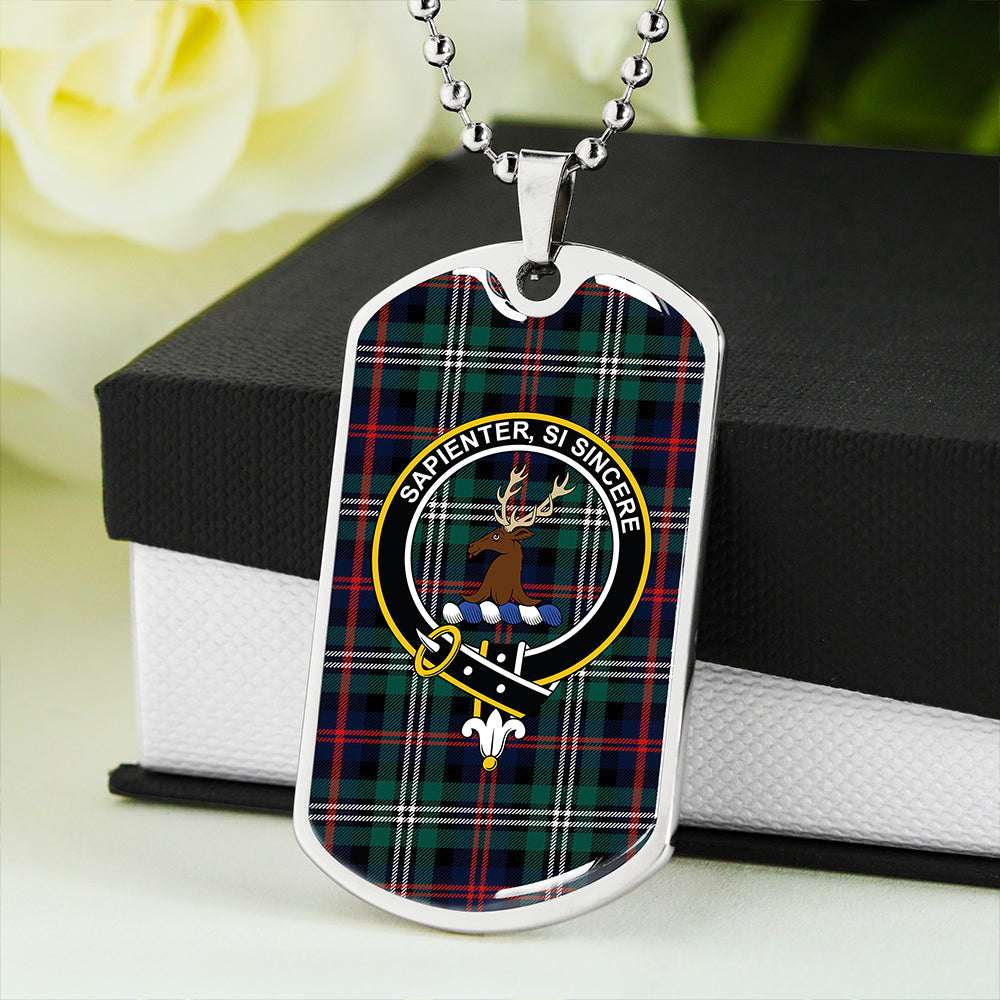 Davidson Double Modern Clan Badge Classic Tartan Dog Tag Necklace