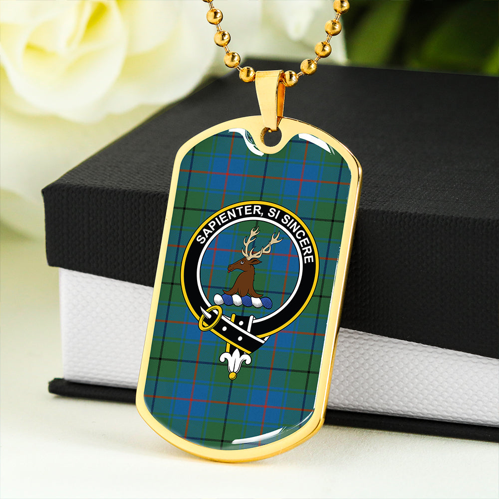 Davidson Half Ancient Clan Badge Classic Tartan Dog Tag Necklace