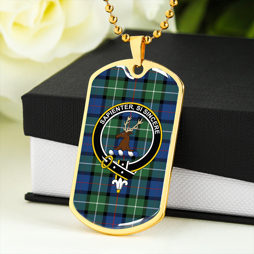 Davidson Modern Clan Badge Classic Tartan Dog Tag Necklace