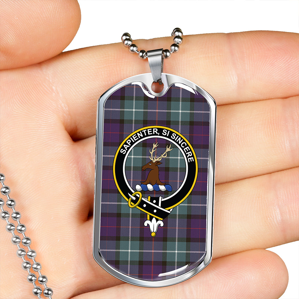 Davidson Weathered Clan Badge Classic Tartan Dog Tag Necklace
