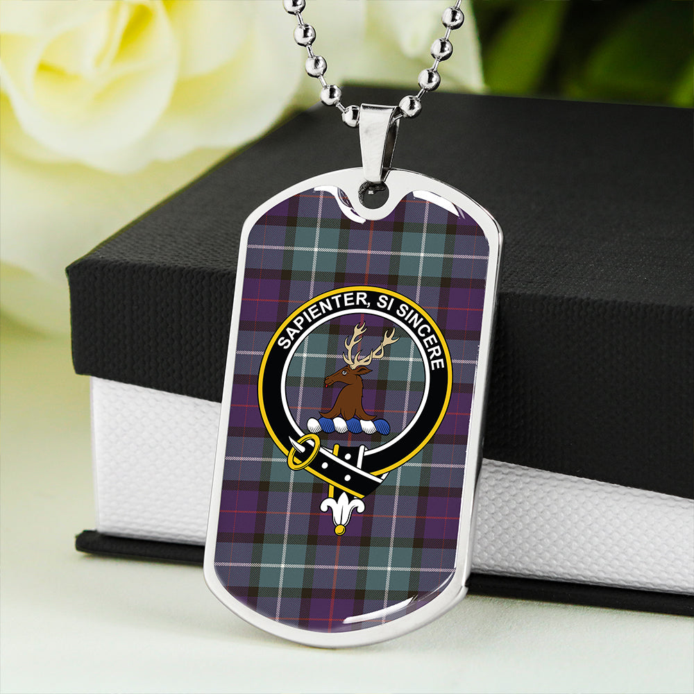 Davidson Weathered Clan Badge Classic Tartan Dog Tag Necklace