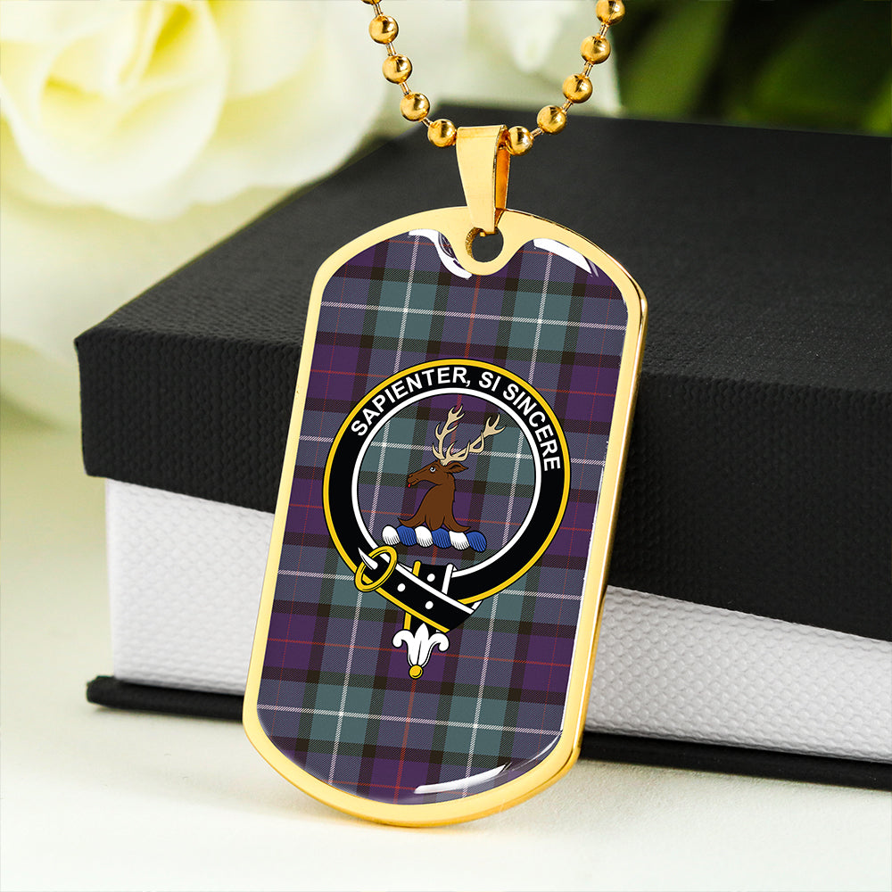 Davidson Weathered Clan Badge Classic Tartan Dog Tag Necklace