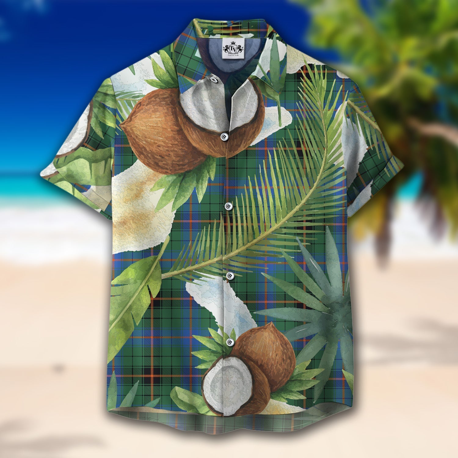 Scottish Tartan Davidson Ancient Clan Hawaiian Shirt Hibiscus - Tropical Garden Style