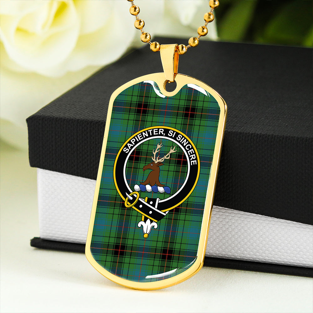 Davidson (Vestiarium Scoticum) Ancient Clan Badge Classic Tartan Dog Tag Necklace