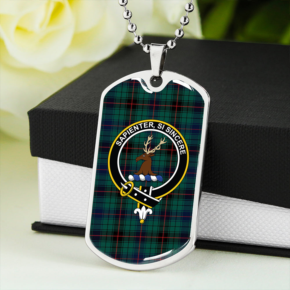 Davidson (Vestiarium Scoticum) Modern Clan Badge Classic Tartan Dog Tag Necklace