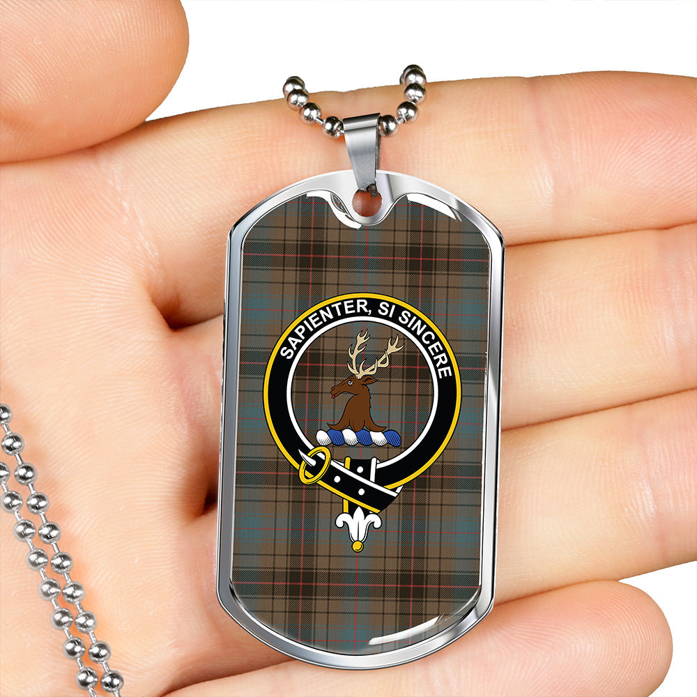 Davidson (Vestiarium Scoticum) Weathered Clan Badge Classic Tartan Dog Tag Necklace