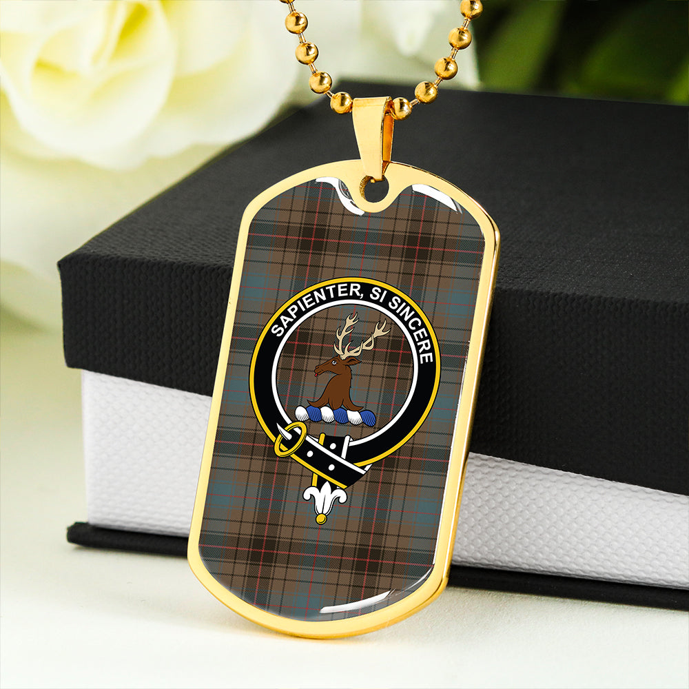 Davidson (Vestiarium Scoticum) Weathered Clan Badge Classic Tartan Dog Tag Necklace