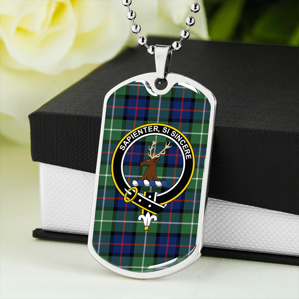 Davidson of Tulloch Modern Clan Badge Classic Tartan Dog Tag Necklace