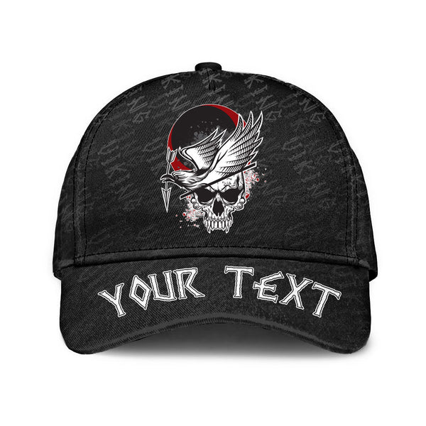 Custom Viking Classic Cap Dead Skull With Crow