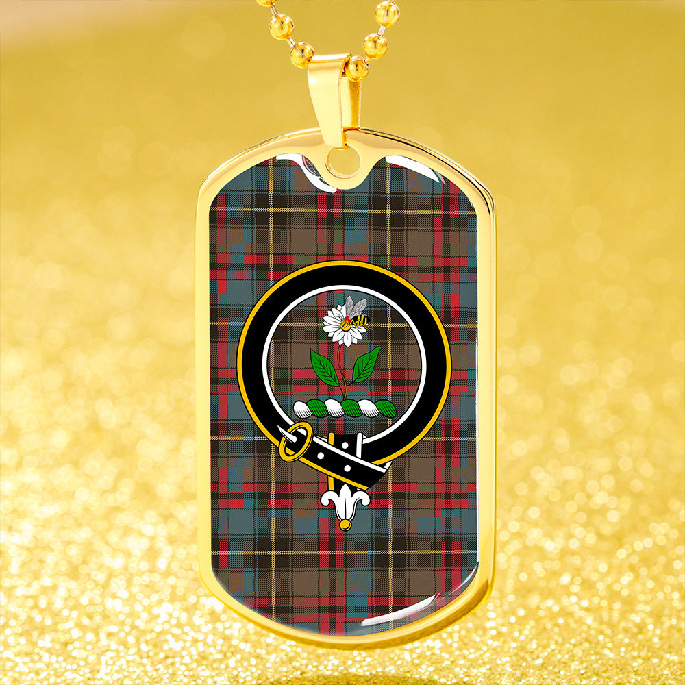 Deas Weathered Clan Badge Classic Tartan Dog Tag Necklace