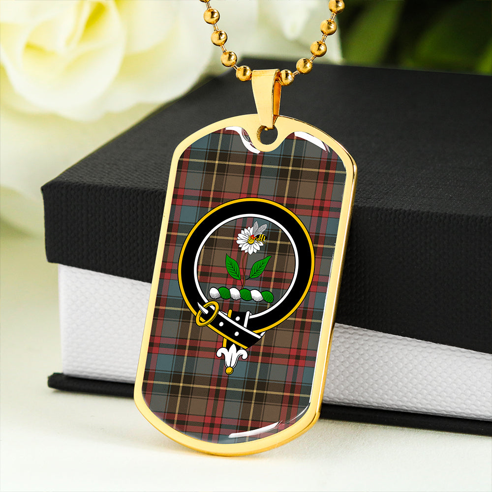 Deas Weathered Clan Badge Classic Tartan Dog Tag Necklace