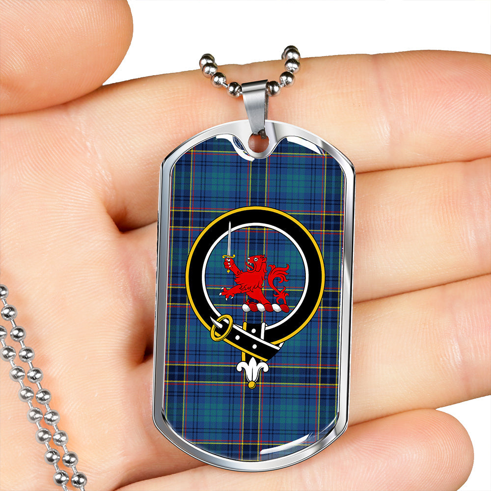 Dempster Modern Clan Badge Classic Tartan Dog Tag Necklace