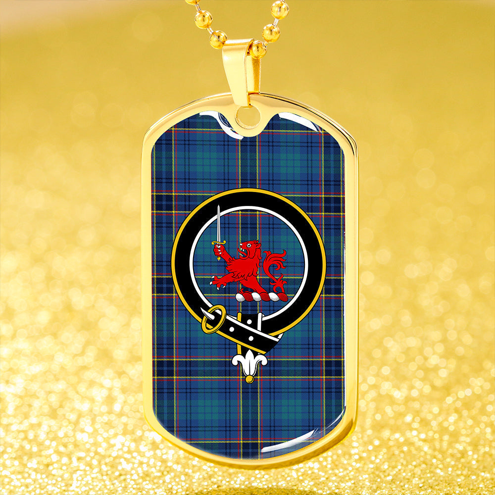 Dempster Modern Clan Badge Classic Tartan Dog Tag Necklace