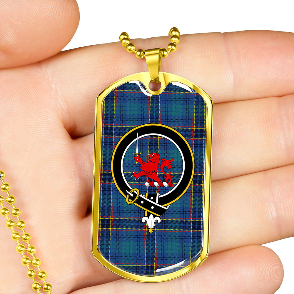 Dempster Modern Clan Badge Classic Tartan Dog Tag Necklace