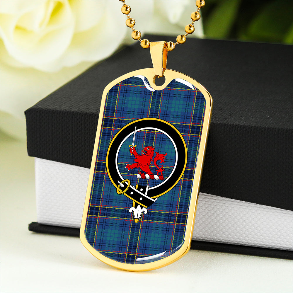 Dempster Modern Clan Badge Classic Tartan Dog Tag Necklace