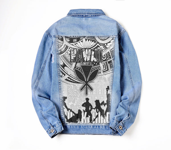 Hawaiian Hula Kahiko Denim Jacket