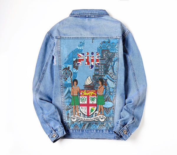 Fiji Flag & Coat Of Arms Denim Jacket