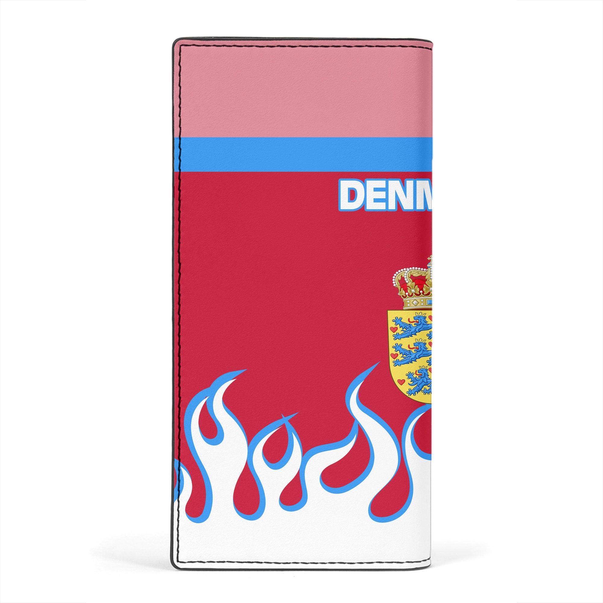 Denmark Leather Wallet Flag & Coat Of Arms Fire Hockey Style