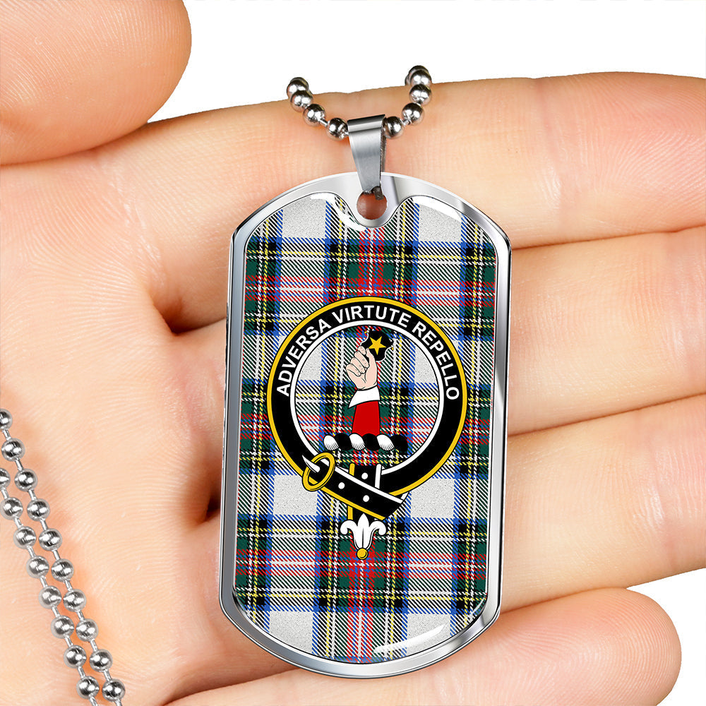 Dennistoun Clan Badge Classic Tartan Dog Tag Necklace