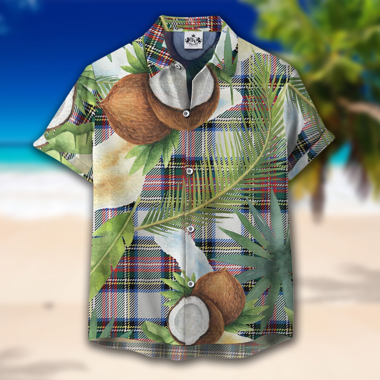 Scottish Tartan Dennistoun Clan Hawaiian Shirt Hibiscus - Tropical Garden Style