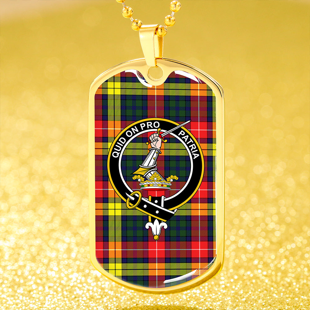 Dewar Clan Badge Classic Tartan Dog Tag Necklace