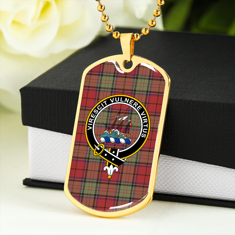 Dickie Weathered Clan Badge Classic Tartan Dog Tag Necklace