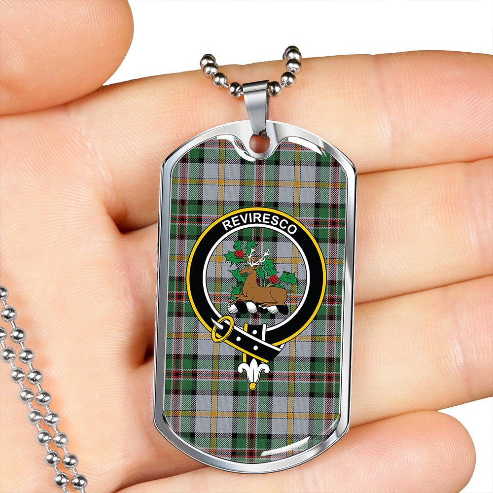Dinwoodie Modern Clan Badge Classic Tartan Dog Tag Necklace