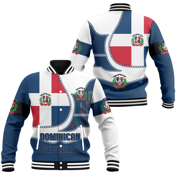 Dominican Republic Baseball Jacket Flag & Coat Of Arms Leather Style