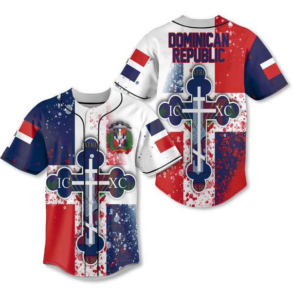 Dominican Republic Baseball Jersey Flag & Coat Of Arms Orthodox Style