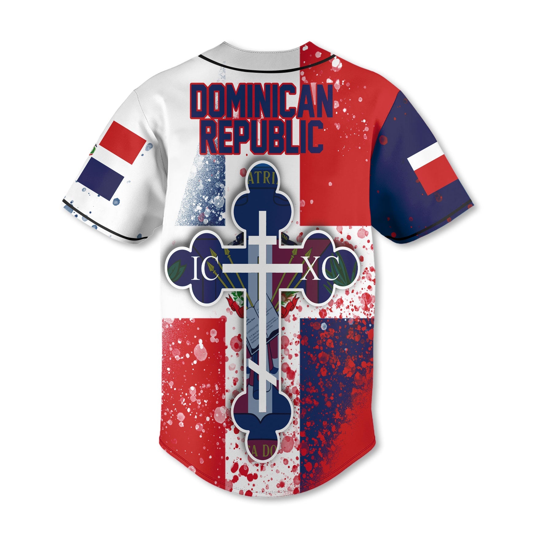 Dominican Republic Baseball Jersey Flag & Coat Of Arms Orthodox Style