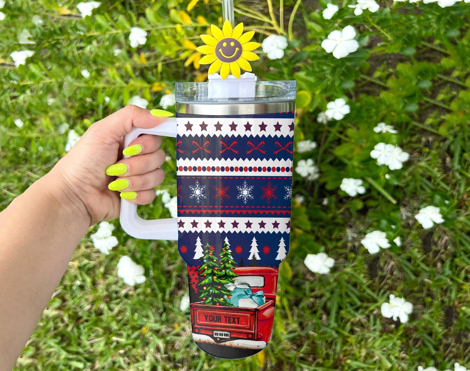 Dominican Republic Handle Tumbler Coat Of Arms Christmas Style