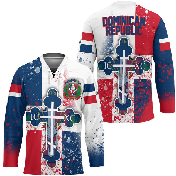 Dominican Republic Hockey Jersey Flag & Coat Of Arms Orthodox Style