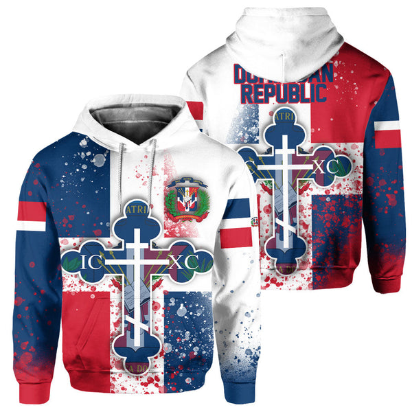 Dominican Republic Hoodie Flag & Coat Of Arms Orthodox Style