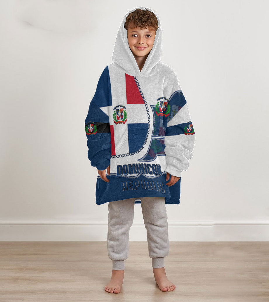 Dominican Republic Kid Snug Hoodie Flag & Coat Of Arms Leather Style