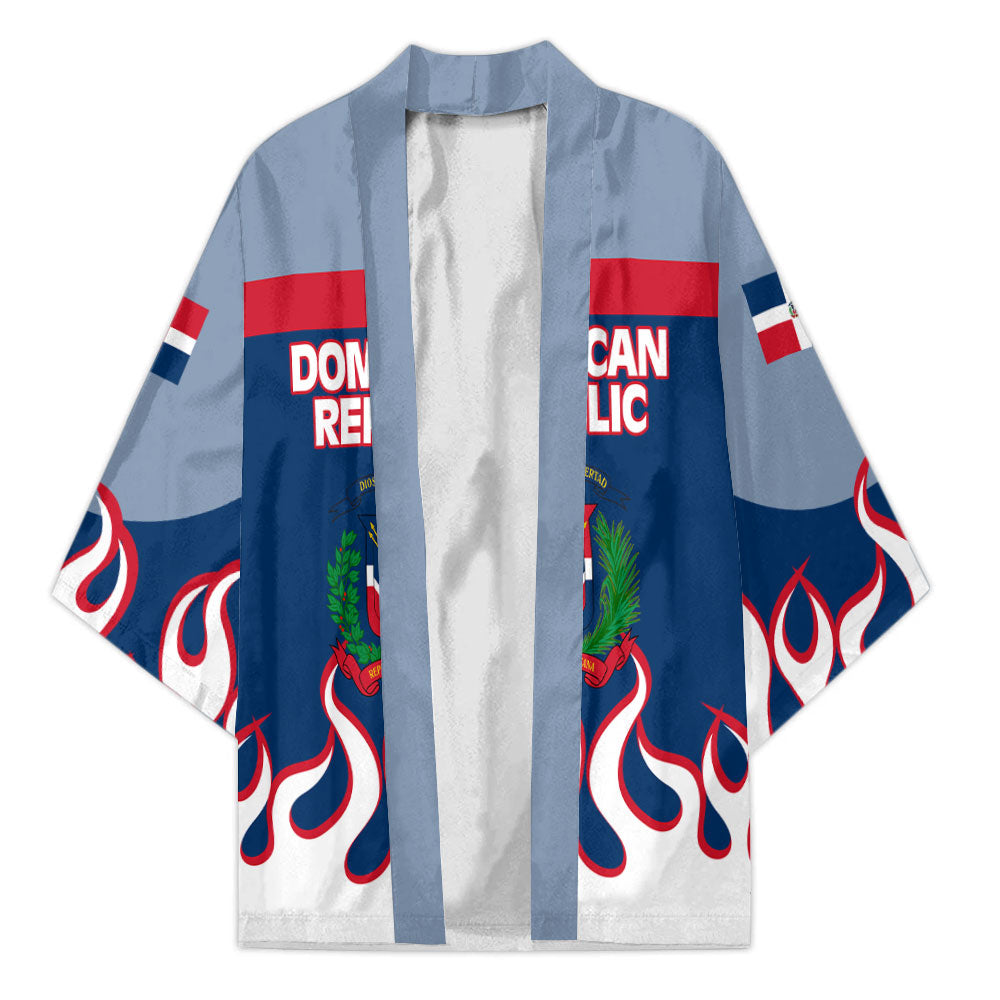 Dominican Republic Kimono Flag & Coat Of Arms Fire Hockey Style