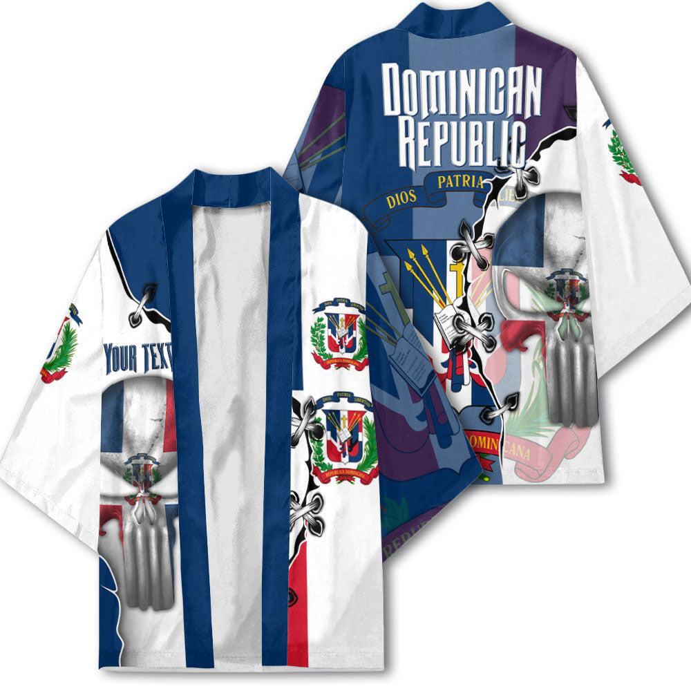 Dominican Republic Kimono Flag & Coat Of Arms Skull Style