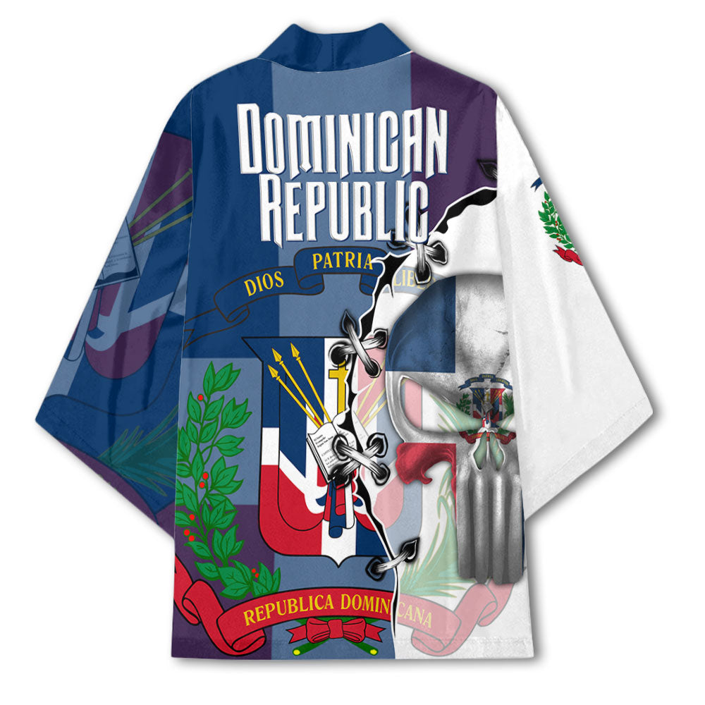 Dominican Republic Kimono Flag & Coat Of Arms Skull Style