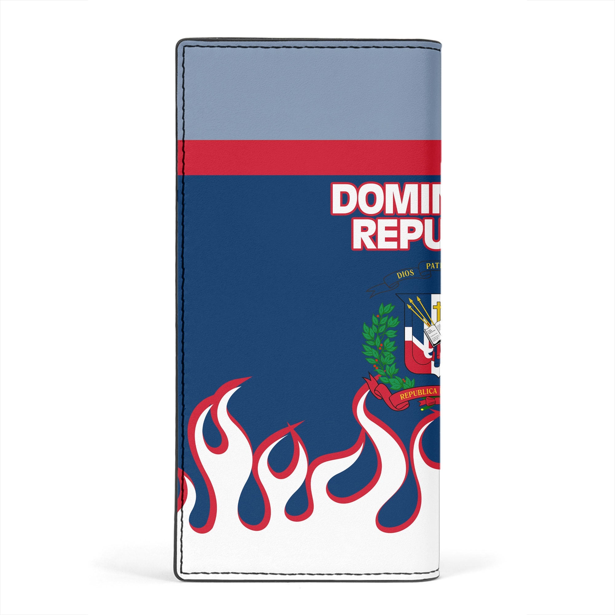 Dominican Republic Leather Wallet Flag & Coat Of Arms Fire Hockey Style