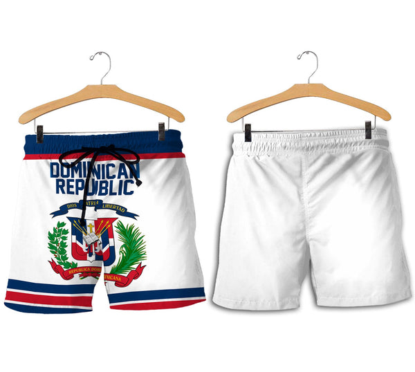 Dominican Republic Men Short Flag & Coat Of Arms Hockey Style